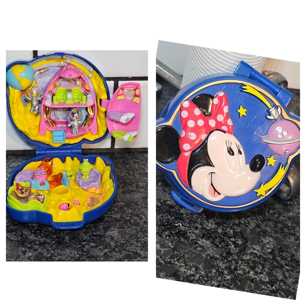 Polly‎ Pocket Bluebird Vintage Disney 1996 Minnie Mouse Space Playcase One Alien